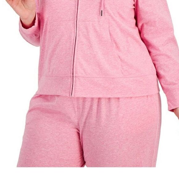 ID IDEOLOGY Plus Size Full-Zip Hooded Jacket, candy pink heather 2X - Picture 2 of 7
